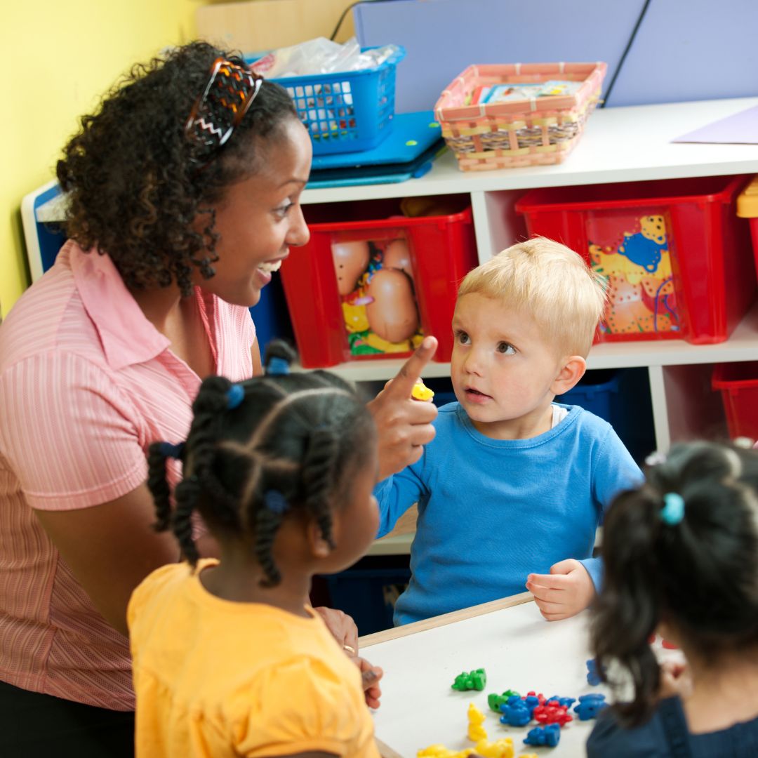 daycare staff with kids