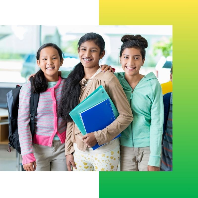 3 girls at school